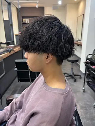 パーマ メンズ スパイキーパーマ 柏NO1 藤本葉のヘアスタイル