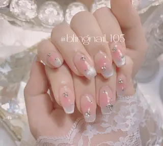 ネイル 23時まで❤︎韓国、 ワンホンネイルのネイルデザイン