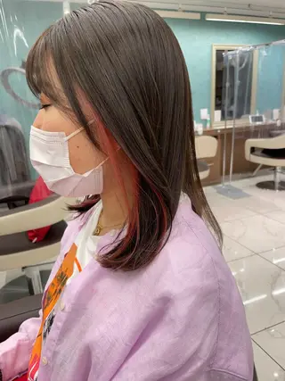 ミディアム カラー 福島成美/髪質改善 縮毛矯正/カラーのヘアスタイル