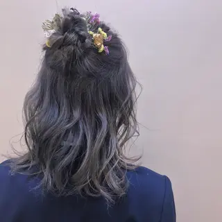 セミロング ヘアアレンジ 似合わせカットカラー ♡佐藤捺美のヘアスタイル