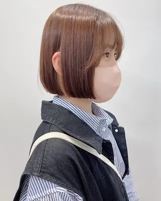 ミディアム 石山 /切りっぱなしボブのヘアスタイル