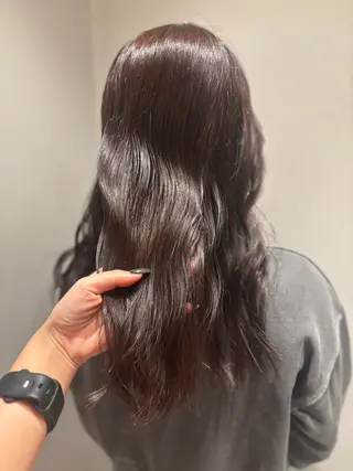 セミロング カラー 髪質改善カラー ブラウン🤎YUMEのヘアスタイル