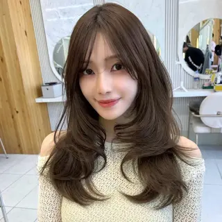 セミロング カラー 似合わせレイヤー/ 透明感カラーのヘアスタイル