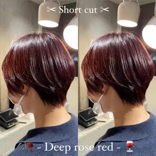 ショート カラー 艶髪カラー/透明感 美髪/白髪/ﾑﾅｶﾀのヘアスタイル