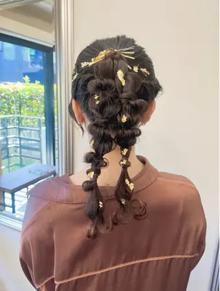 ロング カラー パーマ ヘアアレンジ 隠れ家サロンso you所属・yukimi .のヘアスタイル