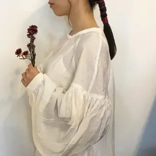 ロング ヘアアレンジ ケアブリーチ/ボブ/ honoのヘアスタイル