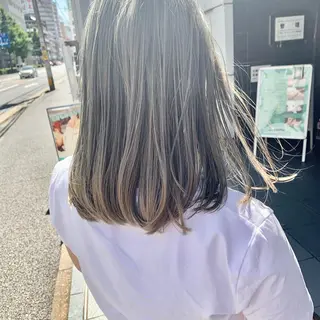 ミディアム hoNua. 栄/透明感カラーのヘアスタイル