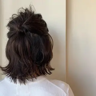 ショート ヘアアレンジ ボブウルフ／ボブ Satsuki【名駅のヘアスタイル