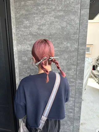 セミロング カラー ヘアアレンジ Designer EGGのマツエク・マツパデザイン