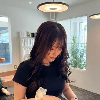 セミロング カラー ワタナベ モカ🦢ダブルカラーのヘアスタイル