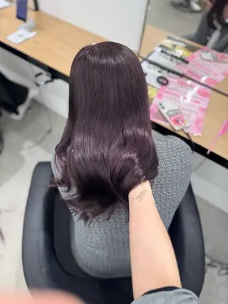 セミロング カラー ヘアアレンジ 🤍淡色ピンク&ラベ ンダーYUKI🤍のヘアスタイル