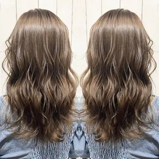 セミロング カラー パーマ ヘアアレンジ RecheRche【池袋】所属・👑指名率No.1 👑坂口飛翔のヘアスタイル