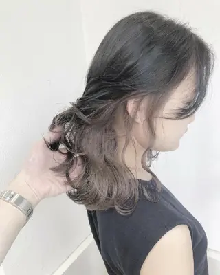 セミロング ヘアアレンジ カラー GiseL 博多 ジゼル　博多のヘアスタイル