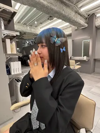 セミロング カラー 名古屋／デザイン／ ブリーチ/松井亮磨のヘアスタイル