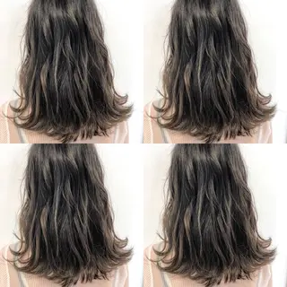 セミロング カラー ショート/ボブ/ 白髪ぼかし/しんやのヘアスタイル