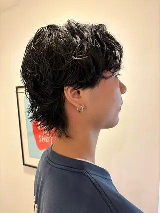 ショート パーマ メンズ 峰尾 陽斗のヘアスタイル