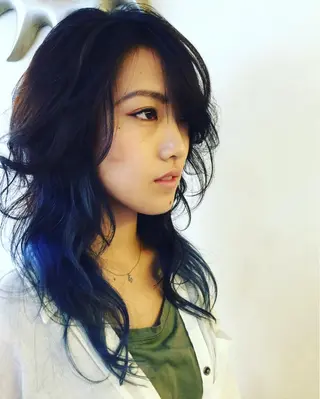 セミロング カラー パーマ DiMPlE  ディンプル所属・🌸スタイリスト 山浦美恵のヘアスタイル