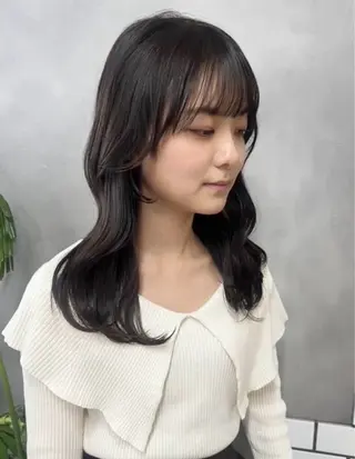 セミロング こうき/前髪割れ癖 改善/カット/カラーのヘアスタイル