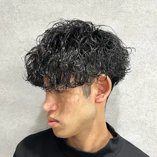 ショート カラー パーマ ヘアアレンジ メンズ 仕上がり満足度No. 1🔥BLUCK🔥のヘアスタイル