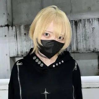 ミディアム カラー ハイトーン/ウルフ /エクステ/ましろのヘアスタイル