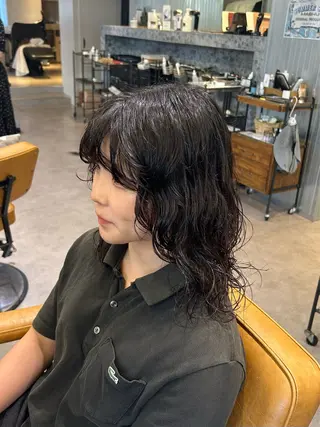 ミディアム パーマ Lumier de mashu所属・nana/ボブ/ レイヤー/メンズのヘアスタイル