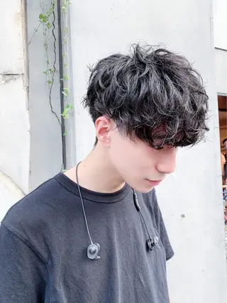 パーマ メンズ カズキ🌼曲がる縮毛 /くせ毛パーマのヘアスタイル