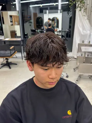 ショート パーマ メンズ December/jingumae所属・メンズパーマ 特化うえちりくのヘアスタイル