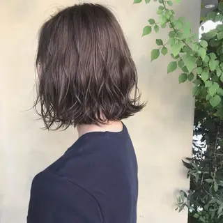 ミディアム カラー AMI ウルフパーマ/メンズのヘアスタイル