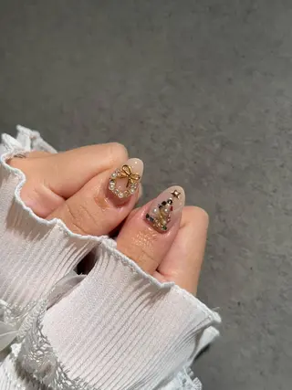 ネイル I-nailロング /ワンホン/キラキラのネイルデザイン