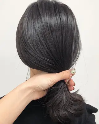 ミディアム カラー ヘアアレンジ 酸性縮毛矯正🧴韓国 レイヤー/髪質改善のヘアスタイル