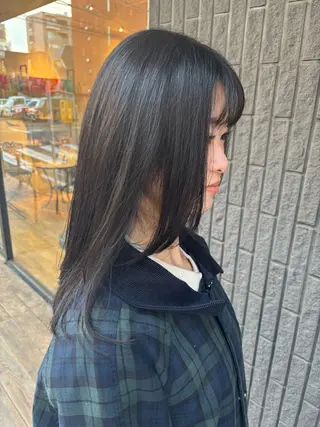 セミロング カラー ゆうこ🍀髪質改善/ ストレート/艶カラーのヘアスタイル