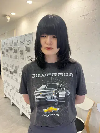 セミロング カラー パーマ ヘアアレンジ ショートヘア原宿 fifth コシのヘアスタイル