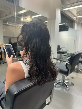 セミロング パーマ お悩み解決パーマ hana🩰のヘアスタイル