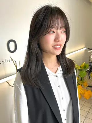 ミディアム カラー ヘアアレンジ umu.［韓国ヘア /ダウンパーマ］のヘアスタイル