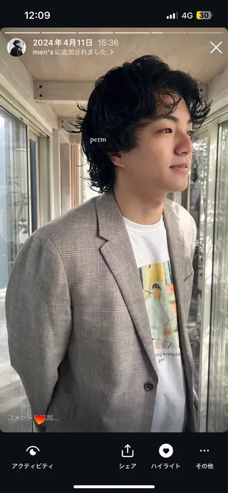 ショート メンズ 荻野 未来のヘアスタイル