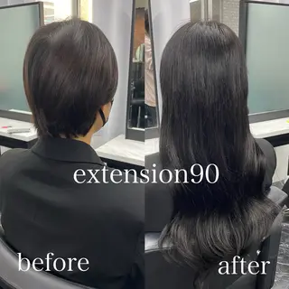 ロング カラー エクステ🩵ブリーチ 韓国ヘア🩵KAEのヘアスタイル