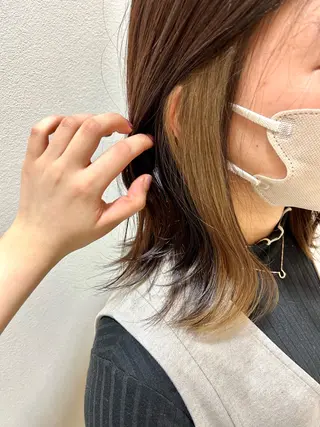 セミロング カラー 鎌倉/メンズ/外国人 風パーマ/ﾐﾕｳのヘアスタイル