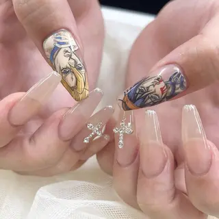 ロング ネイル 池袋痛ネイル Nok. 渡辺のネイルデザイン