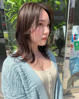 ミディアム カラー route南堀江所属・✂️ボブの神様 北村涼✂️のヘアスタイル