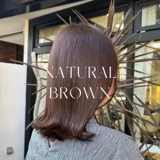 ミディアム カラー ハイトーン/暖色/ 眉/メイク/Rinaのヘアスタイル