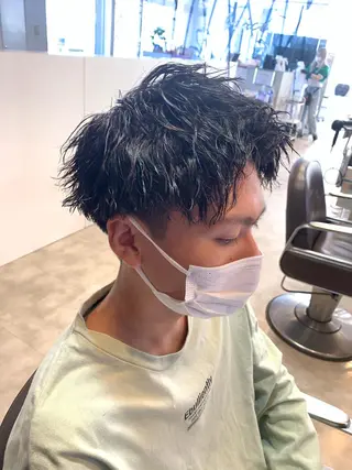 ショート メンズ メンズパーマ/難波/ 心斎橋　室園亮佑のヘアスタイル