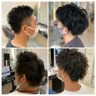 ショート カラー パーマ メンズ トータルビューティー K:R鶴川のヘアスタイル