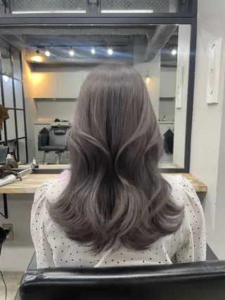 ロング カラー 新宿/韓国ヘア/ 髪質改善ストレートのヘアスタイル