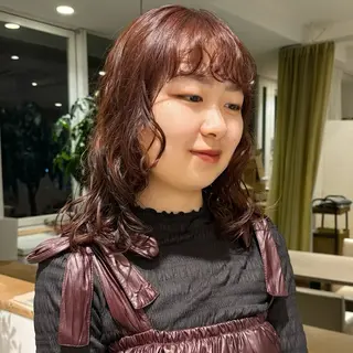 セミロング カラー パーマ アヤカ foto 武蔵小杉のヘアスタイル