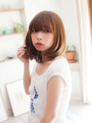 ミディアム カラー パーマ amie所沢駅 プロペ通り店【アミ】のヘアスタイル
