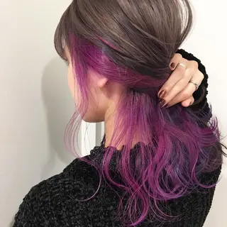 セミロング カラー 🌈評価No.1🌈 艶髪カラー❌エクステのヘアスタイル