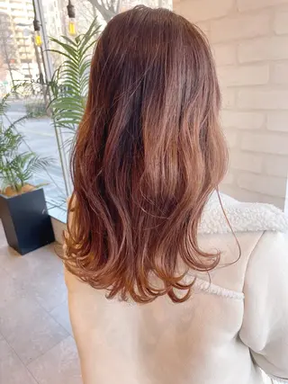 セミロング カラー ケアブリーチ /髪質 改善/古橋圭史郎のヘアスタイル