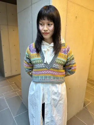 ミディアム カラー 似合わせウルフ/ レイヤー/山本祐輔のヘアスタイル