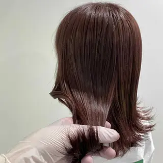 ミディアム カラー パーマ ヘアアレンジ ネイル マツエク・マツパ 韓国風ベージュ🤎 赤みなし🌿横浜🤎のヘアスタイル