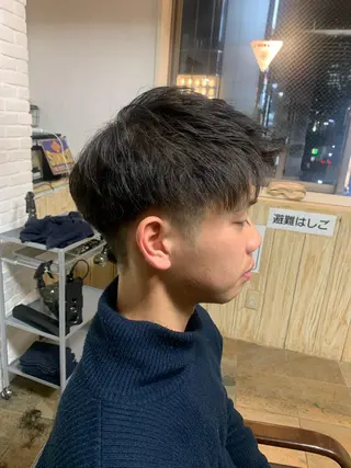 ショート メンズ フェードカット/メン ズパーマ/森巧真のヘアスタイル